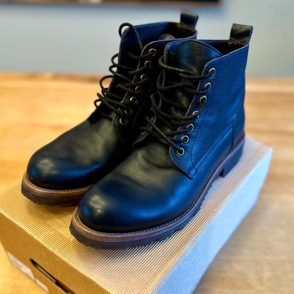 PUNTO * PIGRO MIC 1906 TOPEKA Women’s Indigo Leather Boots Size 40 Made in Italy